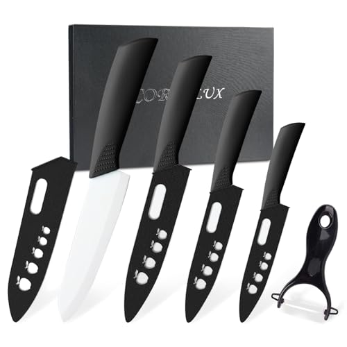 CORESLUX Set 4 Coltelli Ceramica con Pelapatate