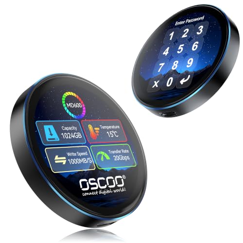 Image of 512GB Touchscreen Encrypted External SSD Hard Drive, Up to 2000MB /s