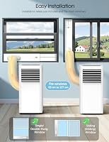 Klimaanlage, 4-in-1 9000 BTU Mobile Klimageräte für Räume bis zu 35 m² mit Luftkühler, Ventilator, Luftentfeuchter, Nachtmodus| Fernbedienung+ Timer+ Kindersicherung | Klimaanlage von Sommer zu Winter – Ansicht 7