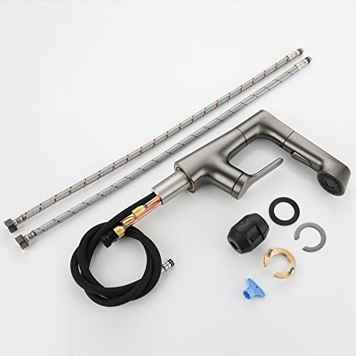 Robinet de lavabo extractible pour nettoyer facilement les angles de la vasque