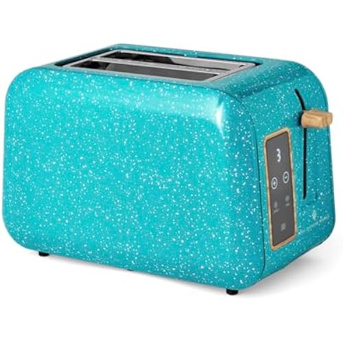 Pioneer Woman 2-Slot Toaster For Healthy Foods with Digital Display, Teal Speckle