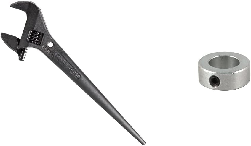 Klein Tools 3239 Adjustable Spud Wrench, 16-Inch Length, 1-5/8 Wrench Opening, Fits Heavy Nuts and Bolts up to 1-Inch, Tethering & 5459C Connecting Bar Lock Collar