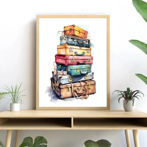 Tableau Cadre Salon Vintage Horloge Appareil Photo Aquarelle Rompre la Monotonie des Murs