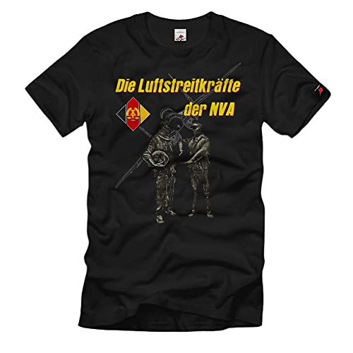 T-shirt NVA de défense aérienne noir taille XL pour collectionneur militaire