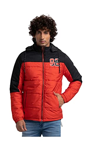 Image of Spykar Men's Cotton Blend Standard Length Tafflon Straight Fit Full Sleeve Plain Classic Collar Casual Jacket