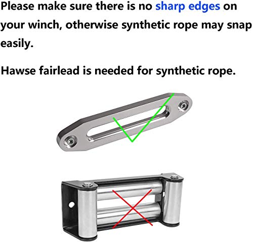 Ucreative 3/16 Inch X 50 Feet Synthetic Winch Rope 8,350Lbs Line Cable With Hook And Stopper For Atv Utv (Gray) #TOP4