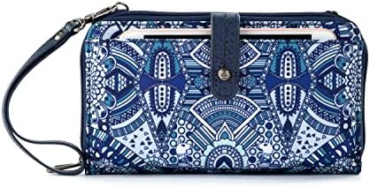 Sakroots Womens Large Smartphone Crossbody in Eco-twill, Convertible Purse With Detachable Wristlet Strap cross body handbags, Navy Wanderlust, One Size US