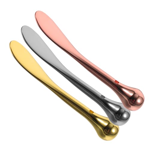 VALICLUD 3 Pezzi Cucchiaio crema per gli occhi degli occhi crema idratante cucchiaio di crema per gli occhi mini per massaggio oculare cucchiaio per il trucco Lega di zinco