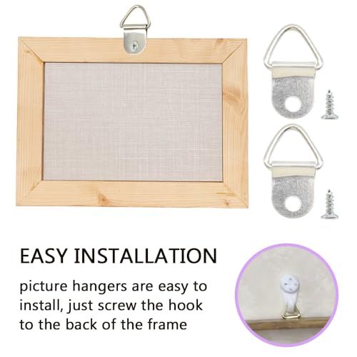 Image of 100Pcs Picture Hanging Kit Small D Ring Picture Hangers Triangle Ring Picture Hangers Hook with Screws Metal Canvas Hanger for Photos Frame Paintings Artwork (Silver /XS)
