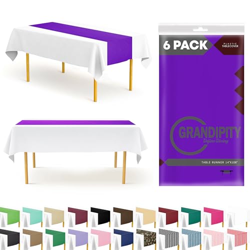 Grandipity Disposable Table Runner for Parties 6 Pack (14 x 108 Inch)
