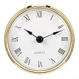 Reloj de cuarzo de 80 mm para manualidades con números llamativos y borde elegante para proyectos de repuesto (dorado)