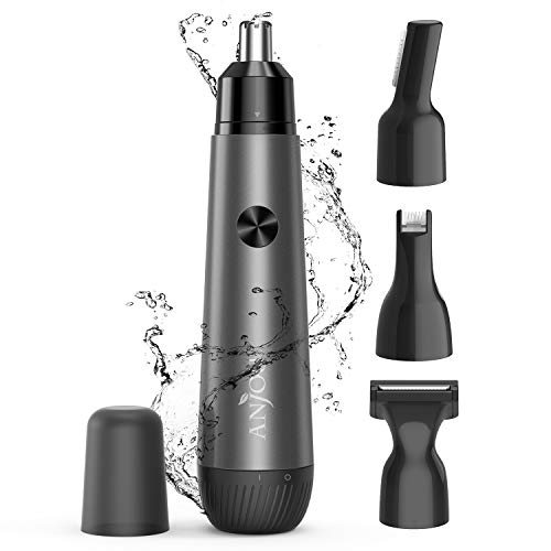 [2020 Upgrade] 4 in 1 Nasenhaartrimmer IPX7 Wasserdichte Nasenhaarschneider für Nasenhaar/Augenbrauen/Ohrenhaar/Bart Professioneller Nasenrasierer Esichtshaartrimmer für Männer und Frauen Anjou