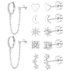 Silver-White CZ Hoop