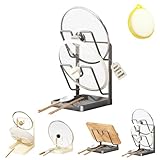 Kitchen Pot Lid Storage Rack, Multifunctional Stainless Steel Pot and Pan Organizer with Removable Drip Tray, Two-Compartment Spatula Holder for Counter Stove Top Kitchen Accessories(Gray,Double)