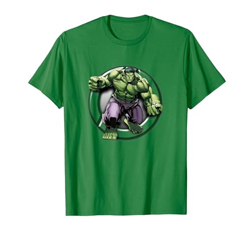 Marvel Avengers Strong Hulk Ready to Fight Chest Portrait T-Shirt, Men, Kelly Green, Large