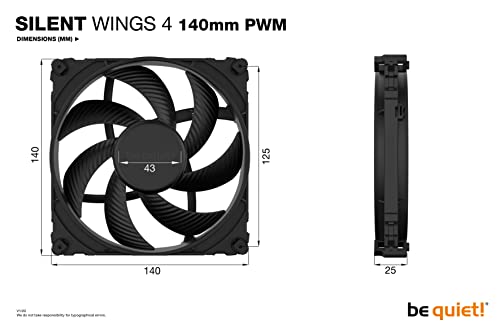 Image of be quiet! Silent Wings 4 140mm PWM 1100 RPM Premium Low Noise Cooling Fan | 4-Pin | BL096