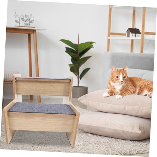 Escalier pour chien contre le mal de dos, marches en bois pour petit lit - 5
