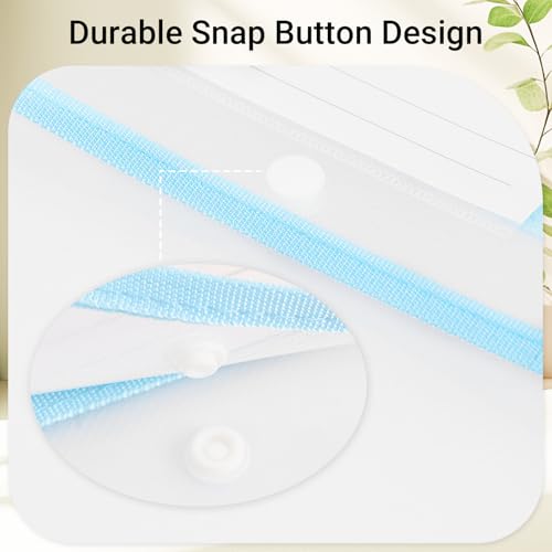 WORPSON Plastic Expanding File Folder, Clear Envelopes Fit Letter & A4 Size, Folders for Documents with Snap Closure, No Dividers, Large Capacity (3, Cool Colors) - Image 3