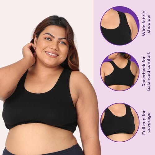 Image of Adira | Plus Size Sleeping Bra for Women | Plus Size Bra | Slip On Bras to Wear at Home | Comfortable Bra | Wirefree & High Coverage | Sleep Support | Avoids Stretch Marks | Pack of 2