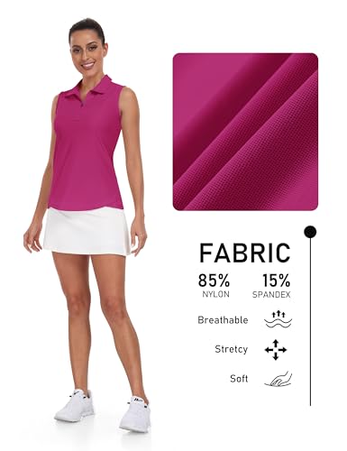 Image of AIRIKE Golf Polo Shirts for Women Sleeveless Summer Sports Athletic Fashionable Workwear-Quick Dry Womens Tank Tops