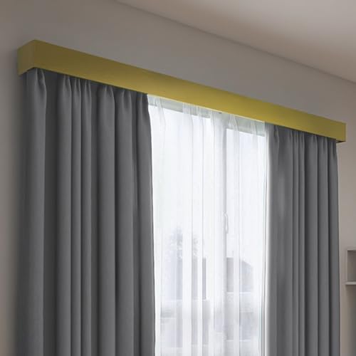 Riel decorativo para cortina de dormitorio de 5 m dorado montado en pared