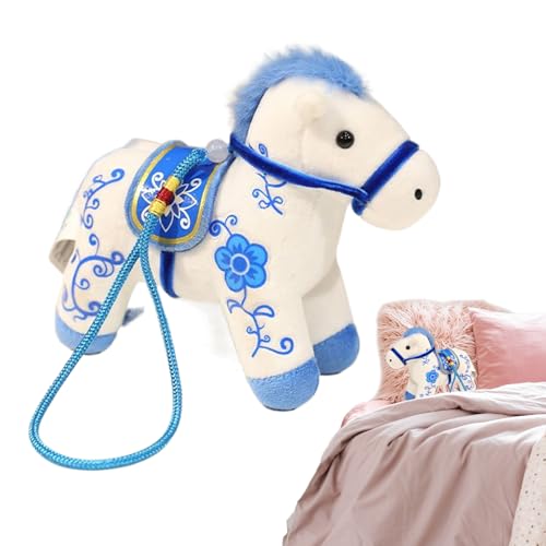 Eoixuqba Juguete de peluche de Año Nuevo Chino,Adorno suave azul y blanco | Peluche | Para niños, niñas, adolescentes, adolescentes, hombres, hijo, hija, familia amigos