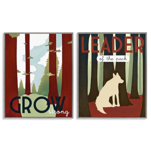 Forest Wolf Leadership Growth, 11 x 14 Inch Framed Giclée Print Set