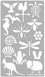 Aleks Melnyk #9 Schablone, Metall Stencil Vorlagen for Painting, Tiere, 1 Stück, DIY Kunst Projekte, Stencil für Scrapbooking und Zeichnen, Brandmalerei Schablone, Basteln, Bullet Journaling