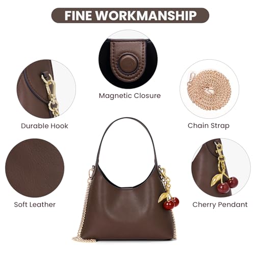 JQWSVE Small Hobo Bag for Women Shoulder Bag Vegan Leat...