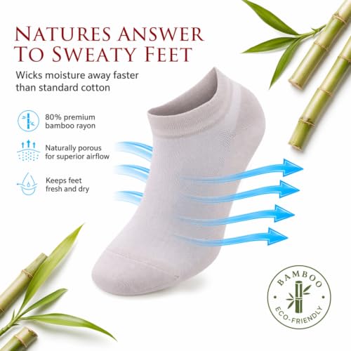 Image of BAMBOOVEN Ankle Socks for Women Thin Bamboo Rayon Low Cut Socks 3 /6 /8 /12 P