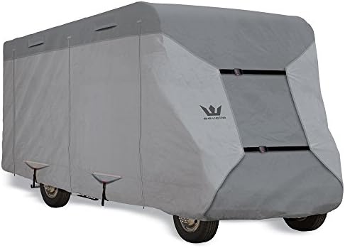 S2 Expedition Eevelle Class C RV Cover - Waterproof, Marine Grade Roof - Water Resistant, UV Protection, Durable, Breathable Trailer Cover - Tan - Gray