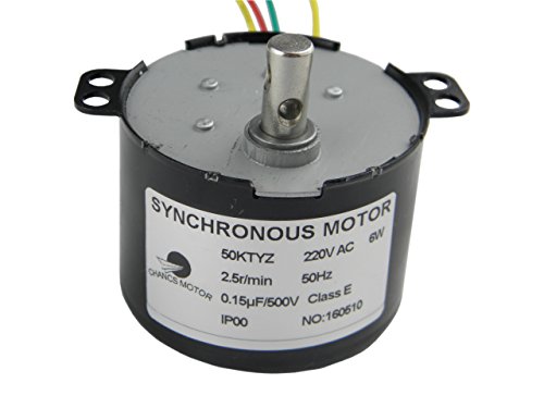CHANCS 50KTYZ Motorreductor AC 220V 2.5RPM 6W 25Kgf.cm de torsión Motor de Engranaje Miniatura de Baja Velocidad