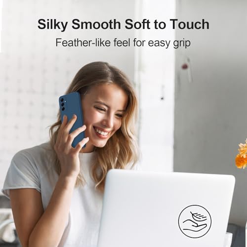 GiiYoon Silicone Case Compatible with Samsung Galaxy A55 5G, Full Body Silky Soft Touch Phone Case with Camera Protection, Shockproof Cover with Microfiber Lining, Blue by GiiYoon - Image 6