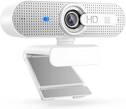 Cámara web 1080P,Cámara web Full HD para PC, enfoque automático USB Web con micrófono estéreo y cubierta, 360° Rotating Streaming Webcam para ordenadores, Skype, Conference, Online Courses Cover