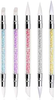 5Pcs Rhinestone Nail Art Brushes Silicone Nail Art Sculpture Pen Nail Art DIY Decoration Tool Nail Polish Brush Dotting Salon Tool Set