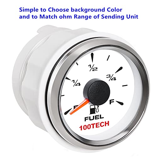 100Tech Marine Fuel Gauge Boat Gauge Universal Fuel Gauge Aftermarket Fuel Level Gauge Marine Automotive Replacement Gauge 240-33Ohm 0-190Ohm 240-30Ohm 0-180Ohm 10-180Ohm Motocycle Car Truck Vehicle #TOP1
