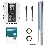 750W DC 48V Solar Water Pumps, 16A MPPT controller with 3 inch Solar Submersible Pump, Stainless Deep Well Pump for Agricultural Irrigation Pumping (Controller Input Voltage: DC 60-90V)