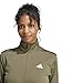 adidas Women's Tricot 3-Stripes Track Top, Olive Strata/White, X-Large