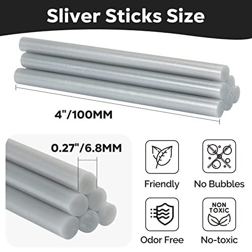 Mini bastões de pistola de cola quente 10,16 cm de diâmetro, pacote com 82 bastões de cola quente co