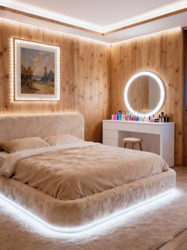 Image of Led Strip Lights for Bedroom Dimmable 20 FT 360 Leds Rope Light Flexible Super Bright White Tape Lights for Ceiling Room Home Decor Luces Leds for DIY Living Room Kitchen Vanity Mirror Study Room