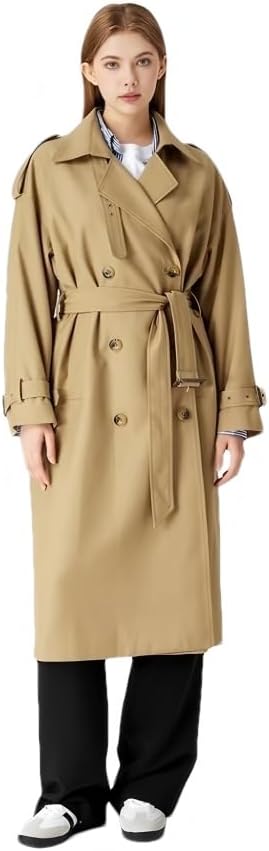 [JINLUN] トレンチコート レディース 春 入学式 入園式 アウター ロング ロングコート 大きいサイズ オーバーサイズ スプ