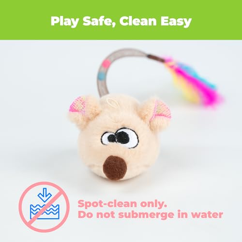 Image of Catify by Best Pet Supplies Interactive Cat Toys - Plush, Motion-Activated & Squeaking Toys with Premium North American Catnip for Indoor Cats & Kittens - Squeaking Mice Set, Beige & Gray
