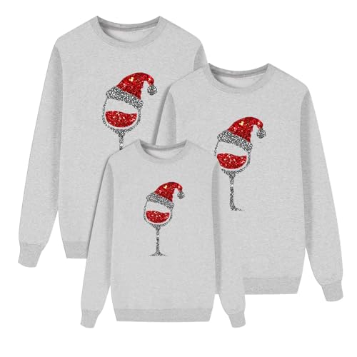 POIUIYQA Felpe Natale Famiglia Felpa Natalizia Babbo Camicia Natalizio Renna Camicia Natalizi Felpe Famiglia Natale Coordinate Felpa Natalizia Famiglia Set Pullover Natalizio Magliette Uomo Donna