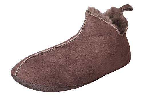 RV 04H – Herren Lammfellhausschuhe, Fell Boots Mit Reißverschluss