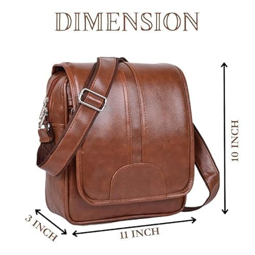 Image of Unique Side Bag One Side Shoulder Bag For Men & Women Leatherite bag Travel Bag Trendy Bag Leather Bag Office Bag