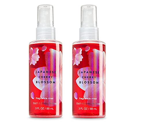 Bath and Body Works 2 Pack Japanese Cherry Blossom Travel Size Fine Fragrance Mist 3 Oz. Travel Size Cream 1 Oz.