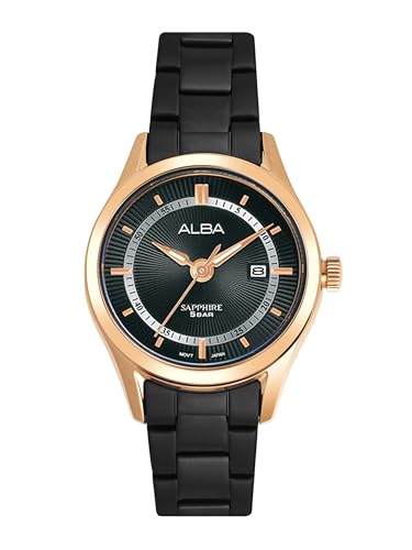 Alba Stainless Steel Men Analog Wristwatch As9R10X1, Gold Dial, Black Band (B0CD853N2H) Amazon Price History, Amazon Price Tracker