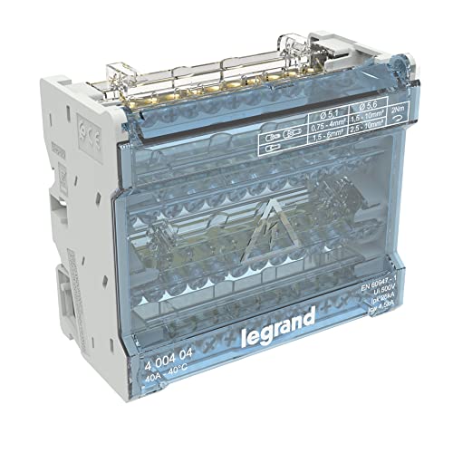 Répartiteur modulaire tétrapolaire 40A 12 départs à barreaux étagés 6 modules LEGRAND