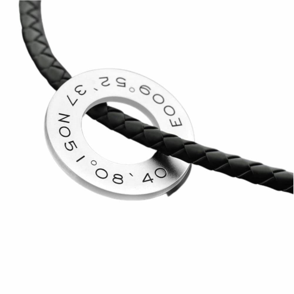 Herrenkette Koordinaten 925 Sterling Silber Kautschuk Gravur Anhänger Männerkette Gravur Namensgravur Herrenschmuck Geschenk Ring Kette GPS | HANDMADE IN GERMANY