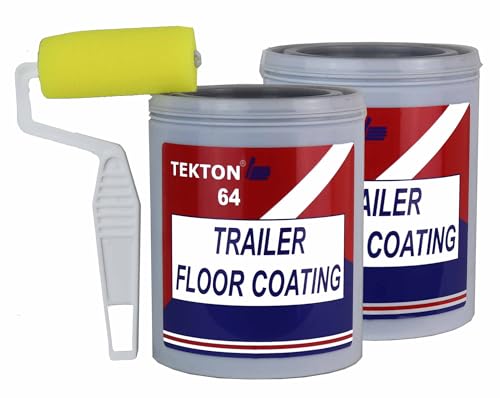 Trailer Floor Coating Protects Trailer Floors, Ramps and Walls (Black, 2 Quarts Includes 3